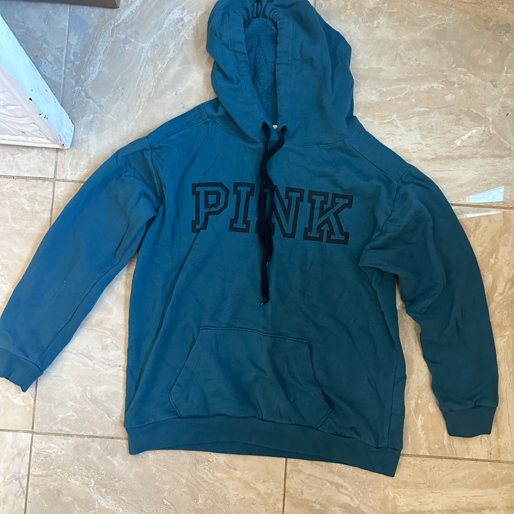 PINK Victoria's Secret Teal Sweater with Black Details